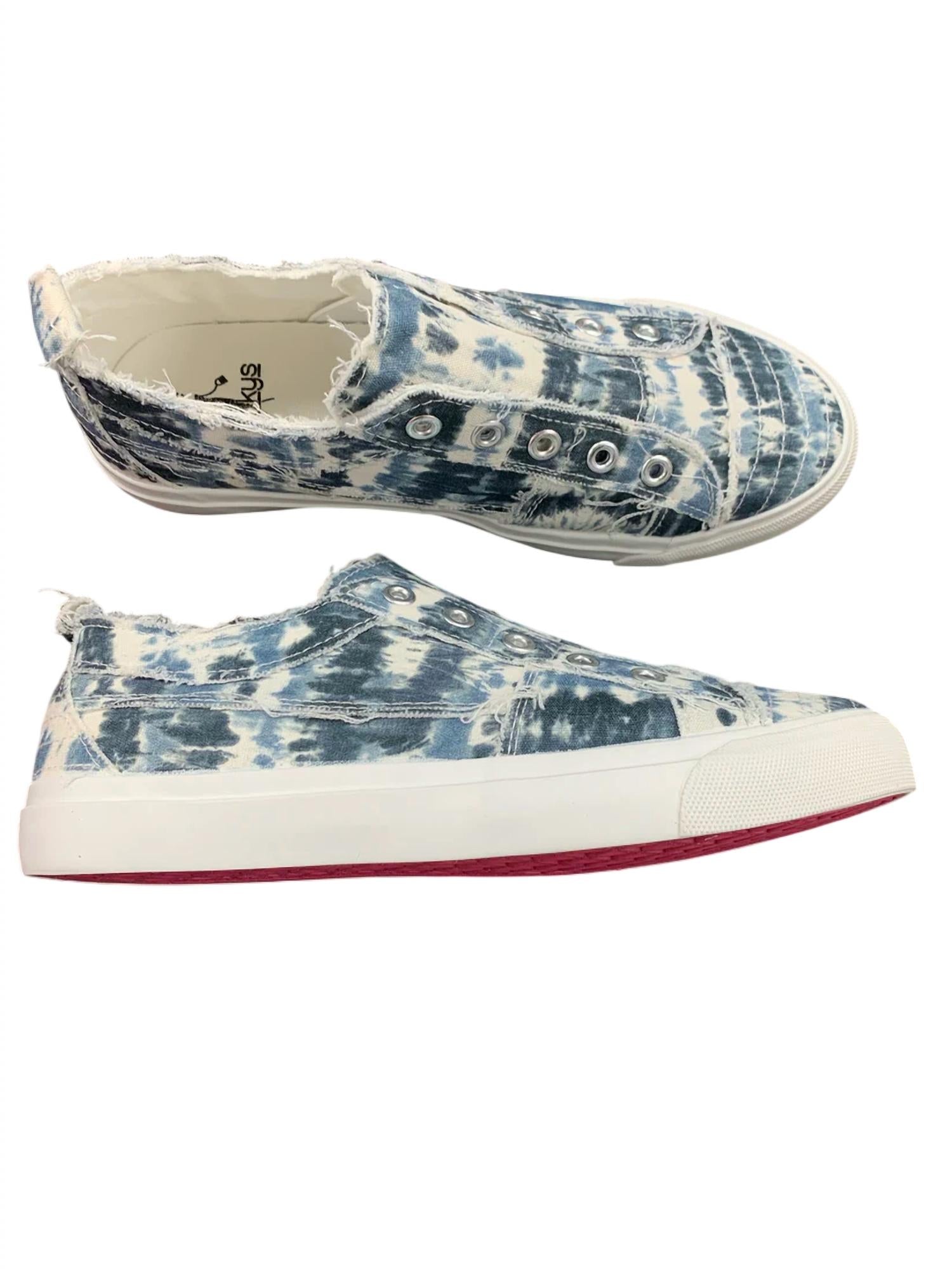 Corkys Footwear Women's Babalu Shoe in blue tie dye - women's sneaker - detail view