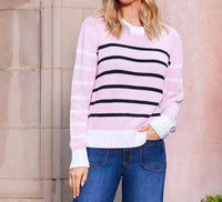 Karen Kane - Stripe Crewneck Sweater