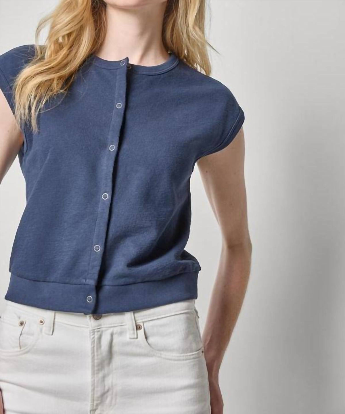Lilla P - Textured Terry Sleeveless Cardigan