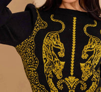 Alden Adair Lucie Crewneck Sweater in pouncing panther 1 - women's top - view 4