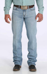 CINCH Men's Grant Relaxed Boot Cut Mid Rise Jean in light blue - men's jeans