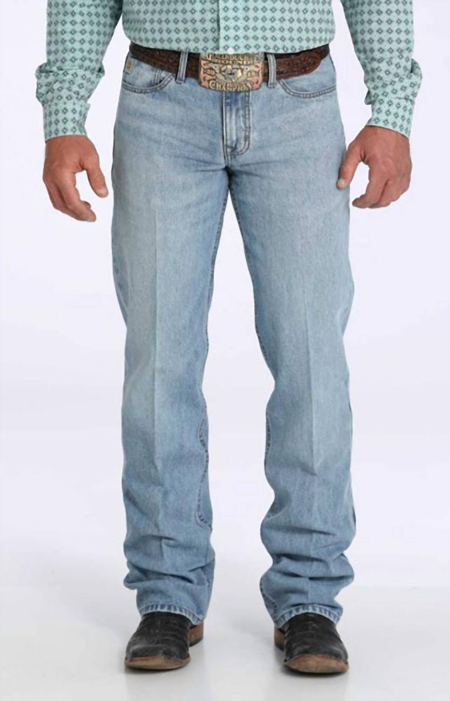CINCH Men's Grant Relaxed Boot Cut Mid Rise Jean in light blue - men's jeans