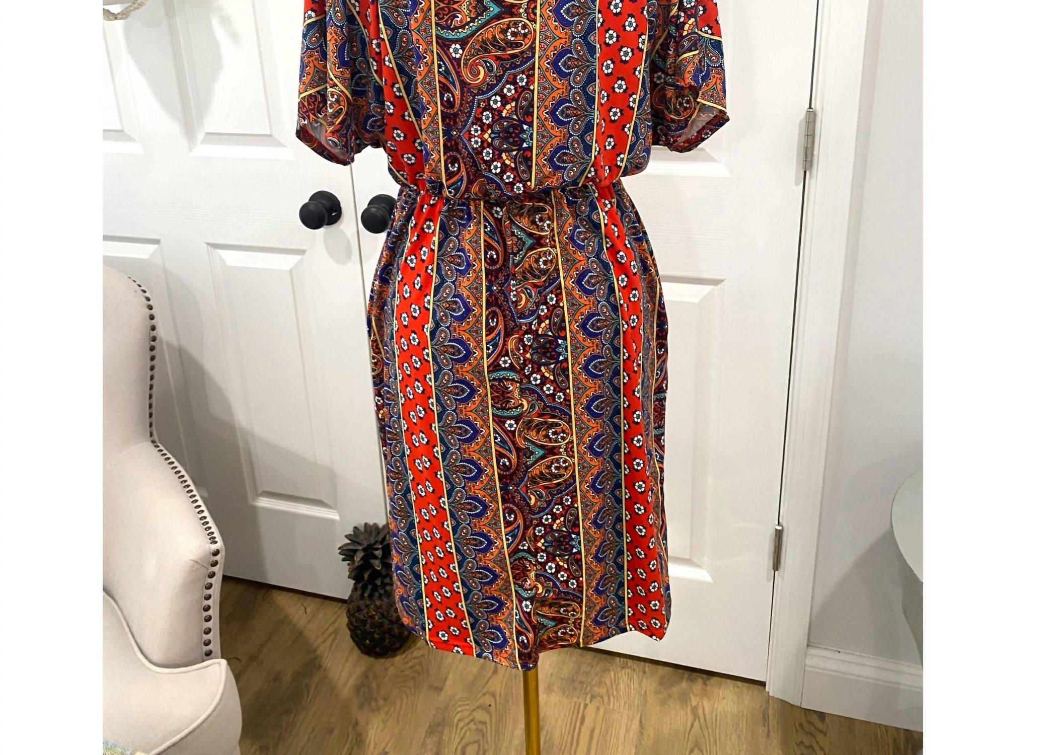 Haptics - Paisley V Neck Dress