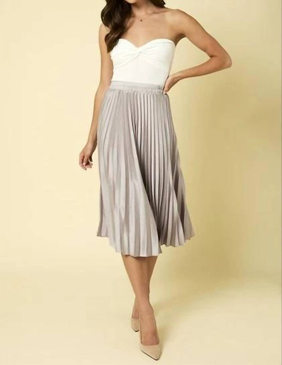 Gilli - Sunburst Pleated Satin Skirt