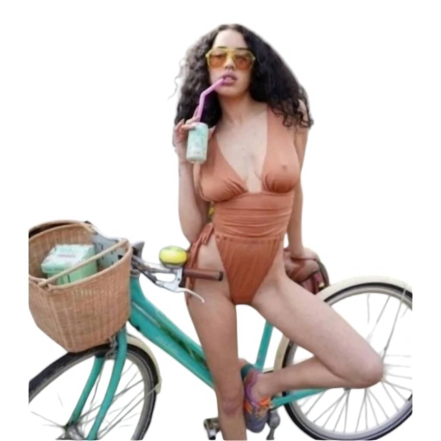 We Are Hah - Cheeky Plunge One Piece Swimsuit/bodysuit