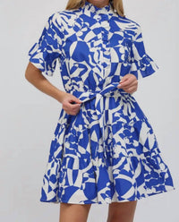 Fate by LFD Lucia Ruffled Mini Dress in blue - women's dress