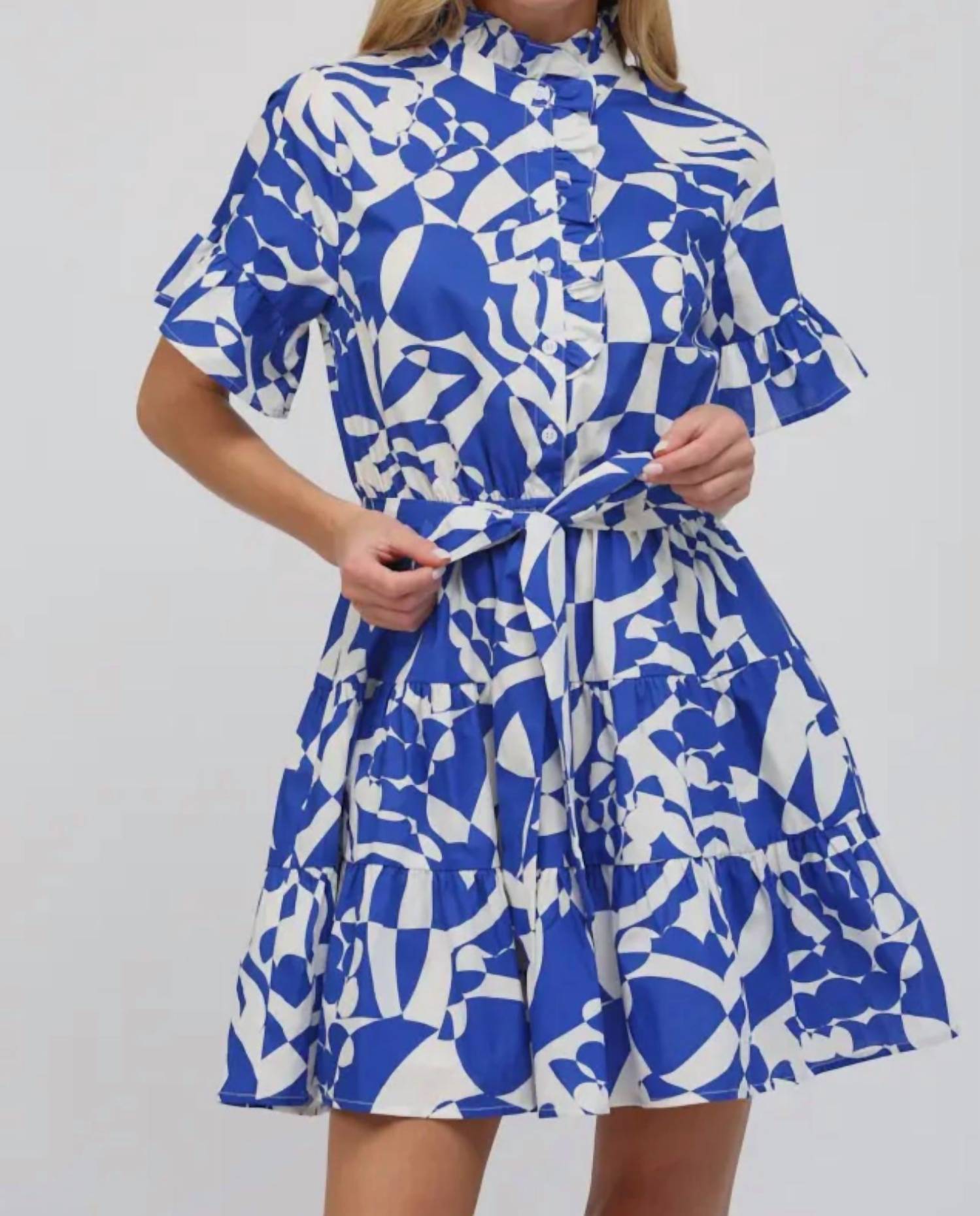 Fate by LFD Lucia Ruffled Mini Dress in blue - women's dress