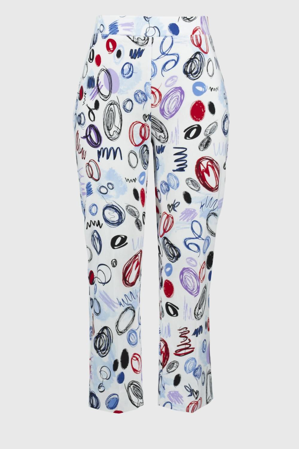 Joseph Ribkoff Millennium Abstract Print Crop Pants in vanilla multi - women's pants