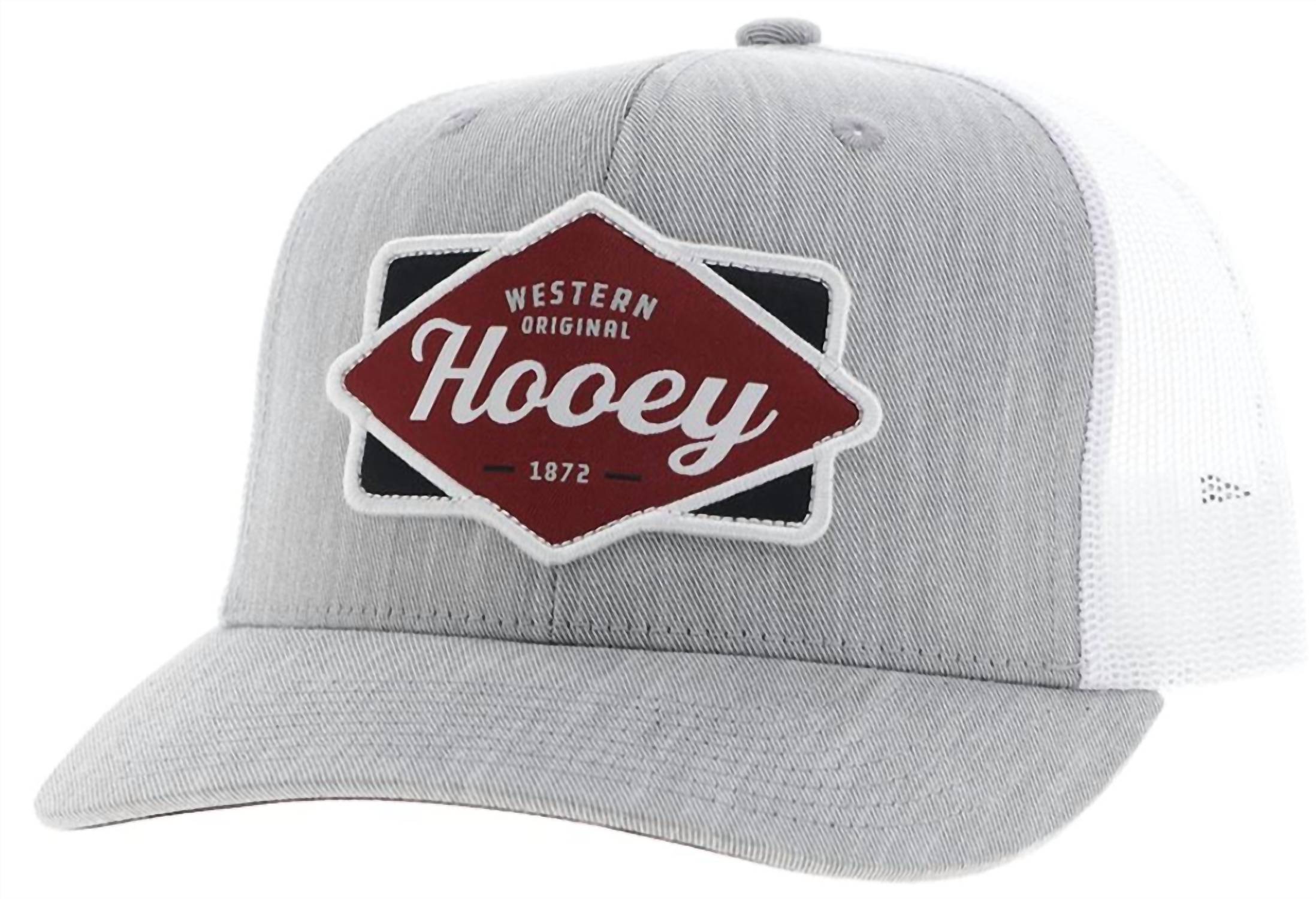 HOOEY Mid Patch Adjustable Snapback Cap in grey white - men's hat