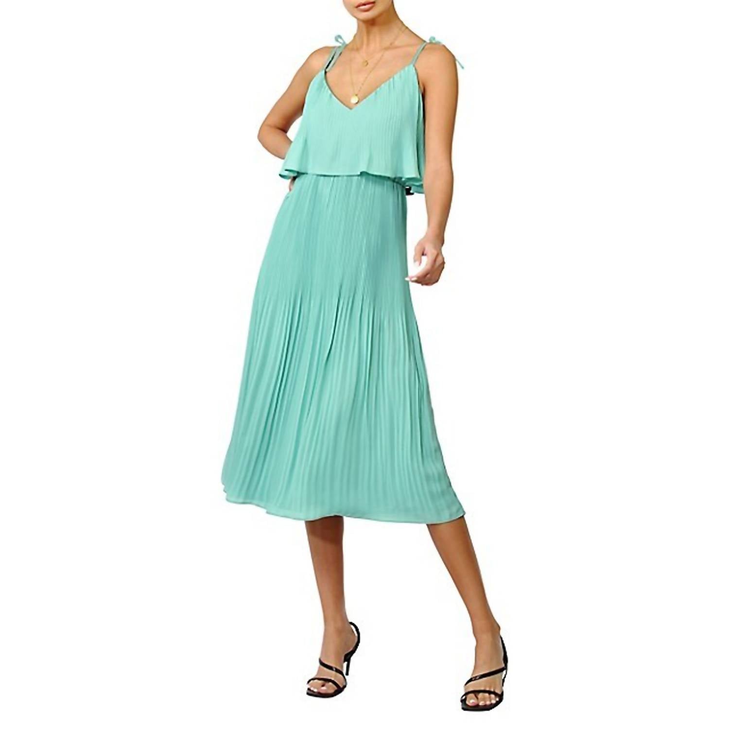Adelyn Rae - Nayla Pleated Overlay Midi Dress