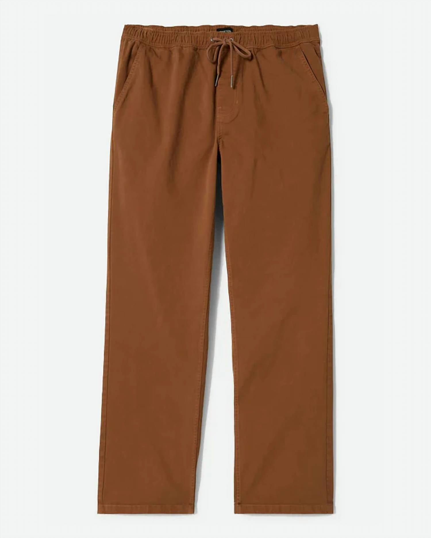 Brixton MEN'S BROADWAY ELASTIC PANT in brown - men's pants