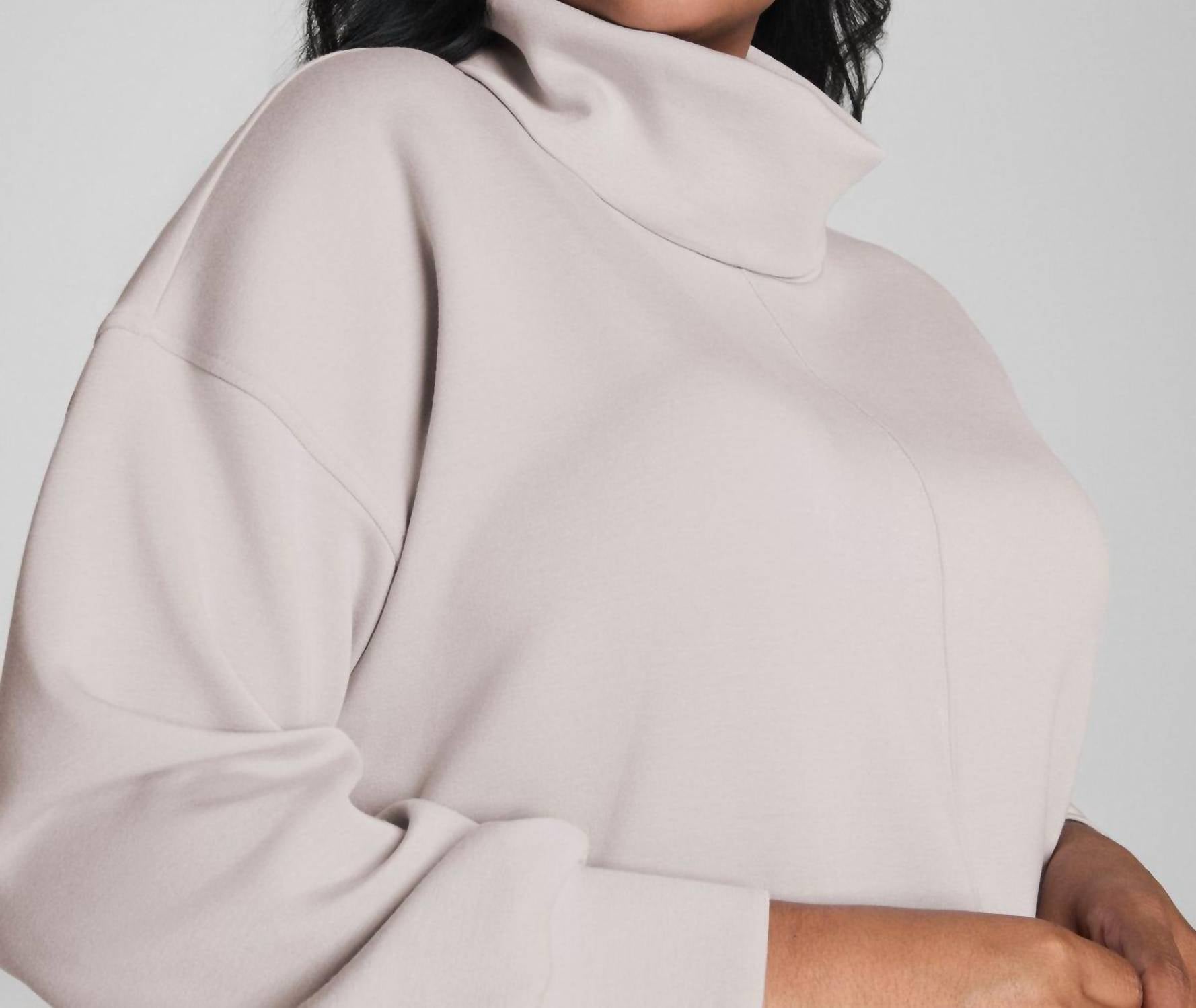 Spanx Air Essentials Tunic Sweatshirt in french grey - women's top - alternate view