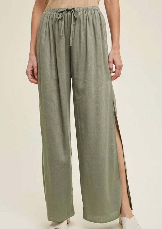 Wishlist - linen side slit pants