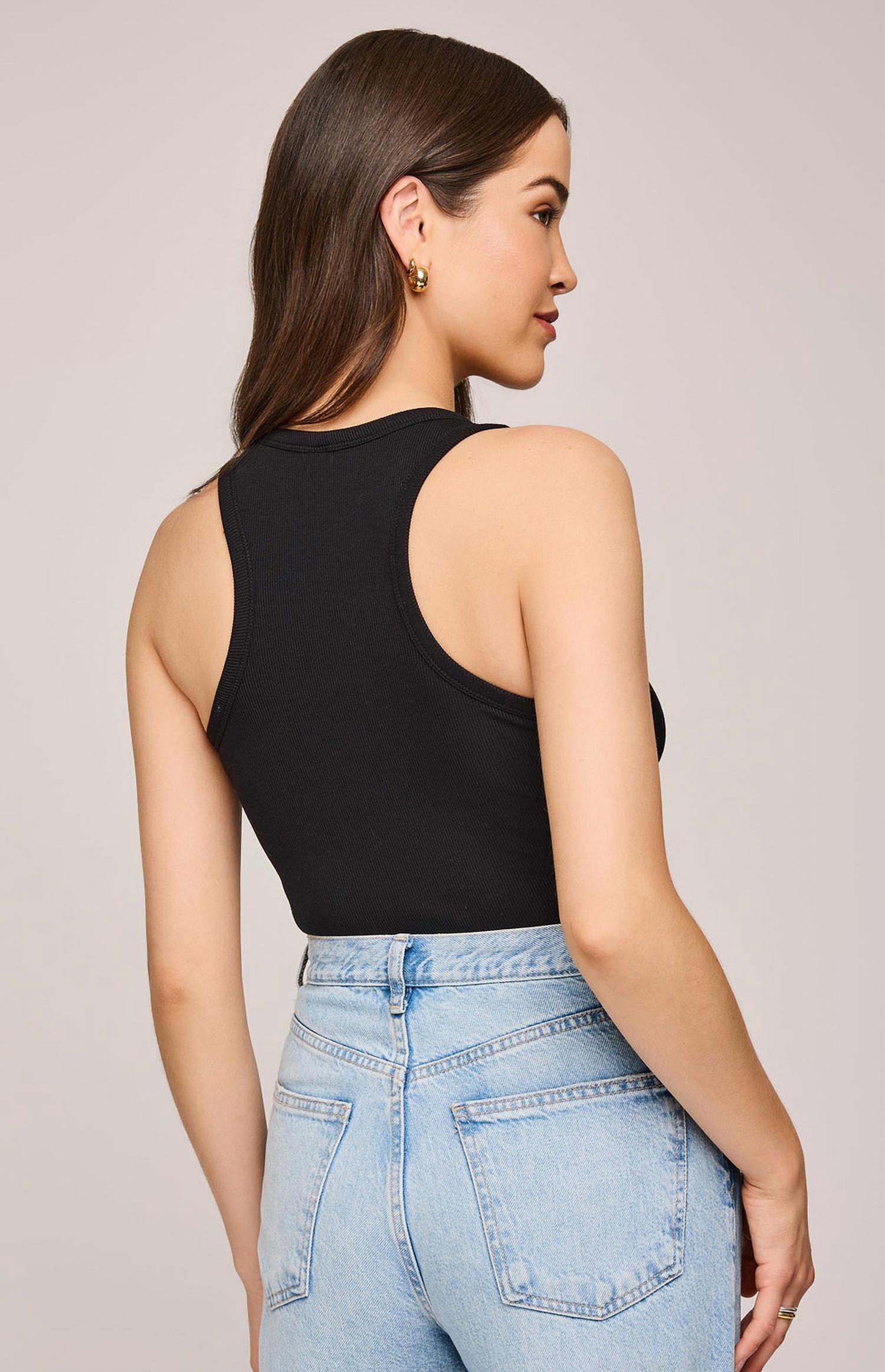 Gentle Fawn Bowen Ribbed Tank Top in black - women's tank top - alternate view