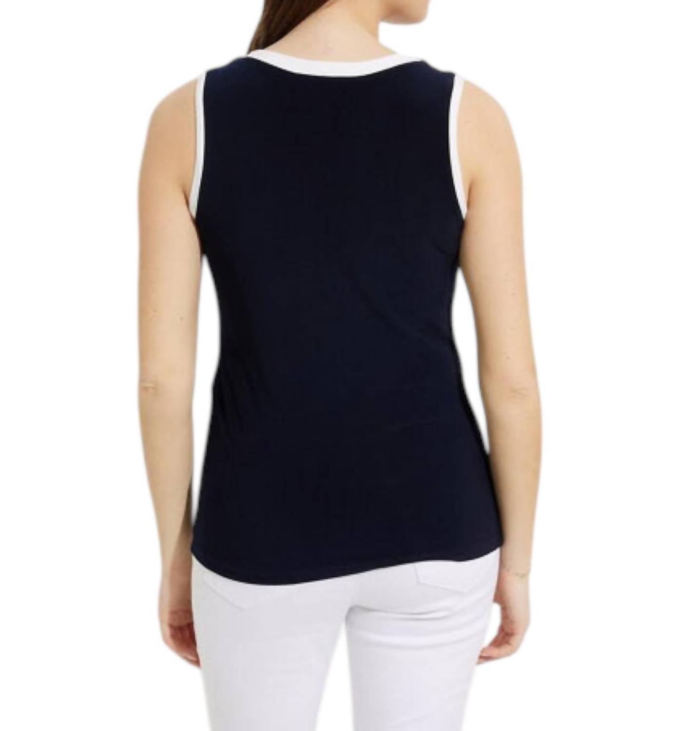 Joseph Ribkoff - V-neck Sleeveless Casual Top