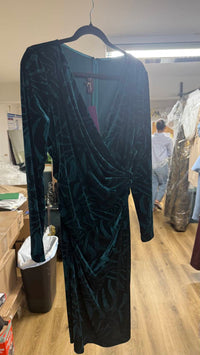 Talbot Runhof - Velvet Ruched Long Sleeve Dress