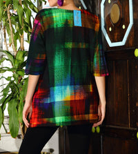 Kikisol - Searenity Plaid French Terry Tunic With Pockets