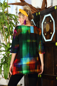 Kikisol - Searenity Plaid French Terry Tunic With Pockets