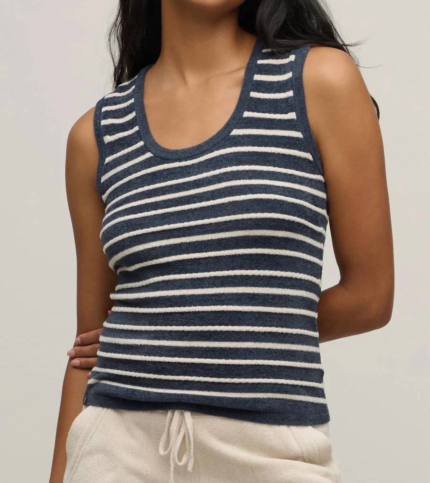 Barefoot Dreams - Cozychic Ultra Lite Contrast Rope Stripe Tank