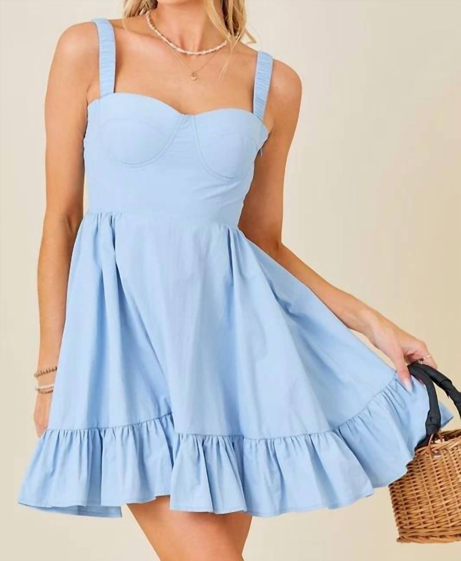 Baby Pink - Tiered Mini Dress