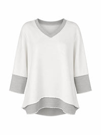 Lulu-B - V-neck Button-back Top