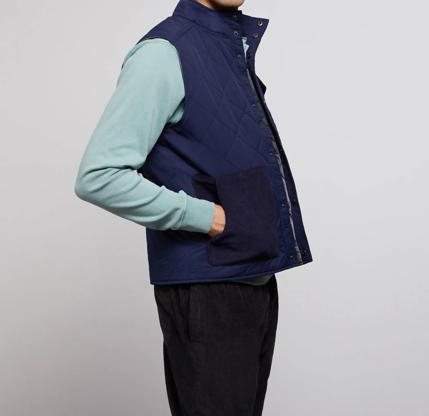 MEN'S QUILTED TWILL VEST