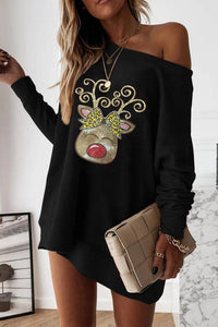 Shiying Fashion - Women's Christmas Print Sweatshirt Dress