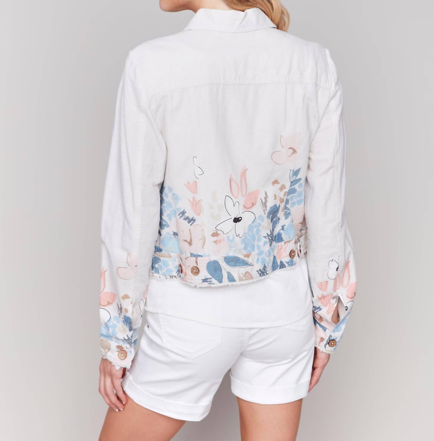 Charlie B - Printed Linen Blend Jacket