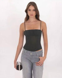 Lucy In The Sky - Ruched Mesh Top