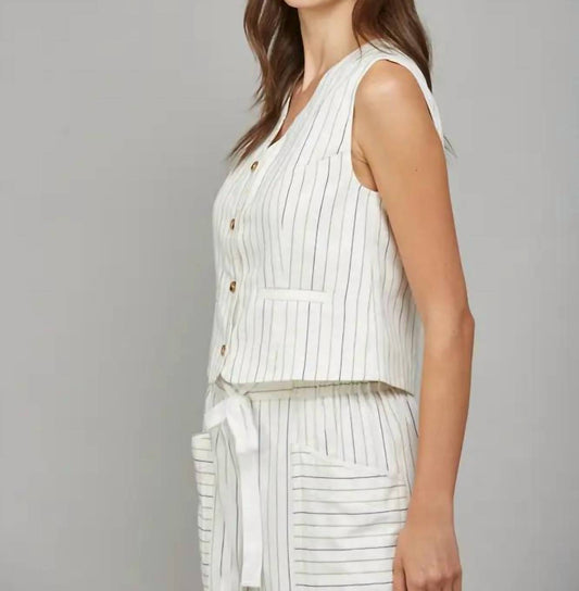 Fate - Striped Cropped Vest