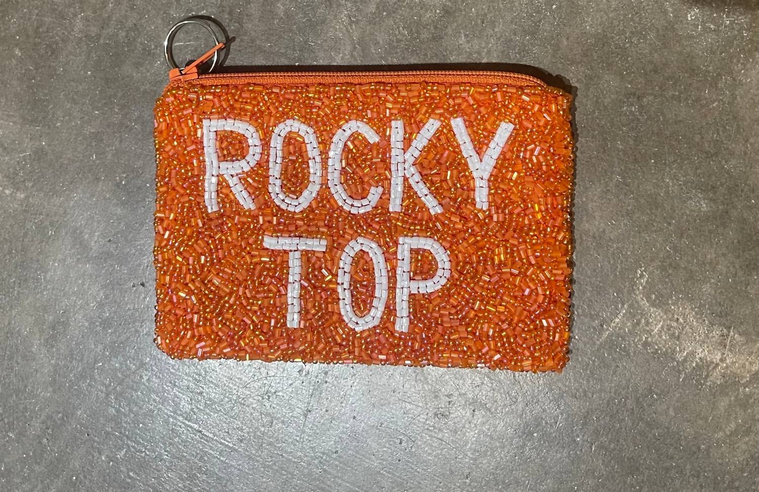 TIANA Rocky Top Beaded Coin Purse in orange white - women's bag