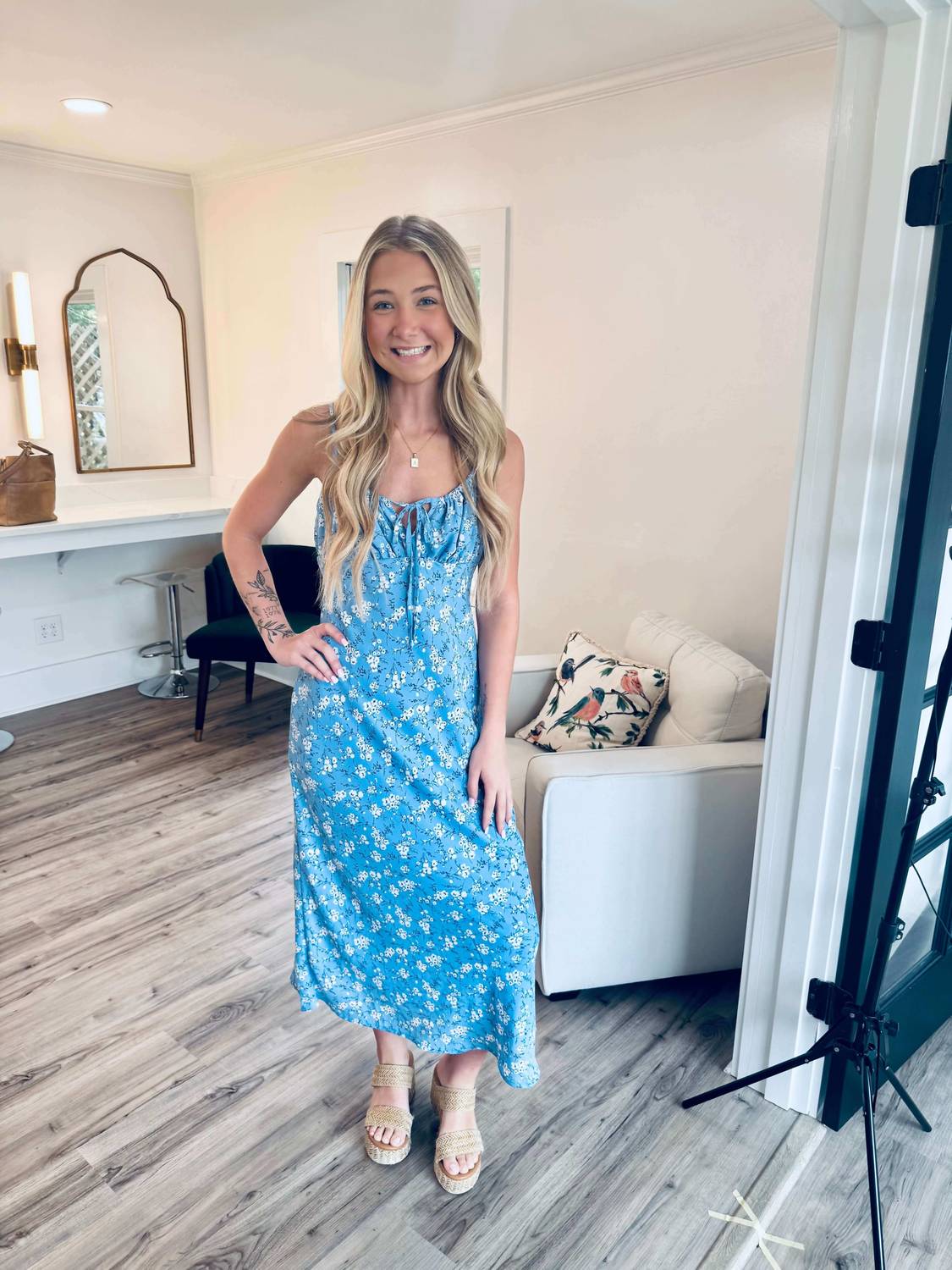 The Workshop - Sky Blossom Maxi Dress