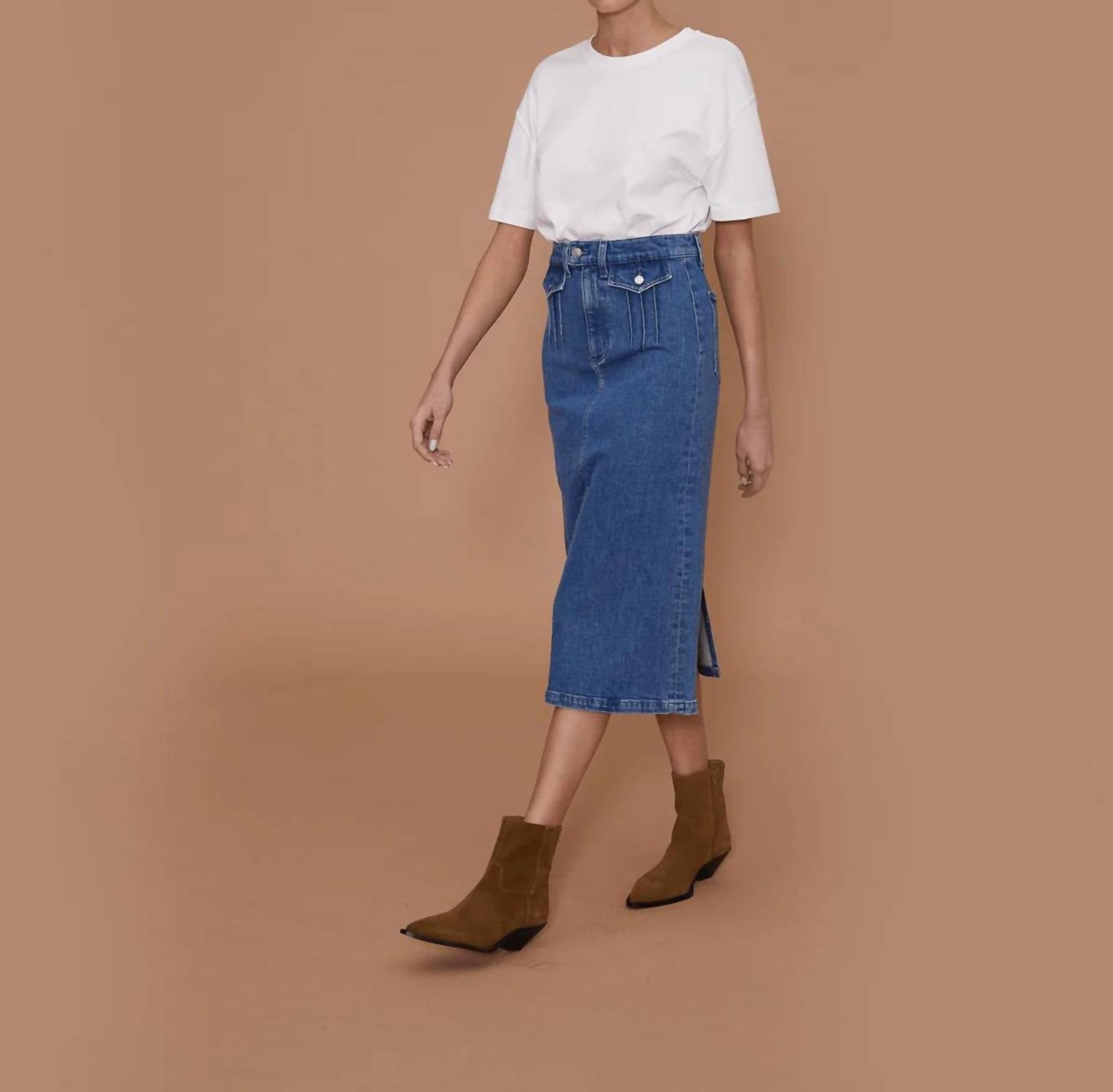 Le Jean - Stardust Denim Midi Skirt