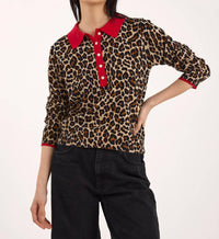 Wispr - Pop Collar Leopard Polo