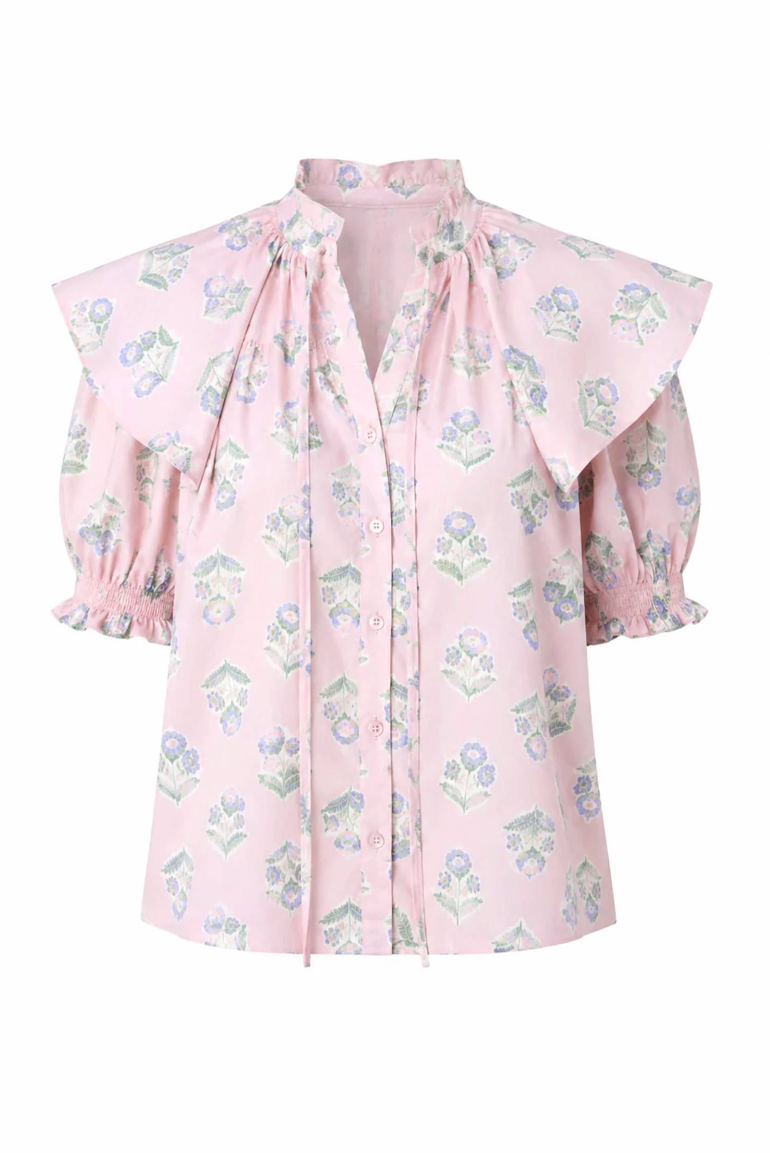 Karlie - French Floral Novelty Collar Top