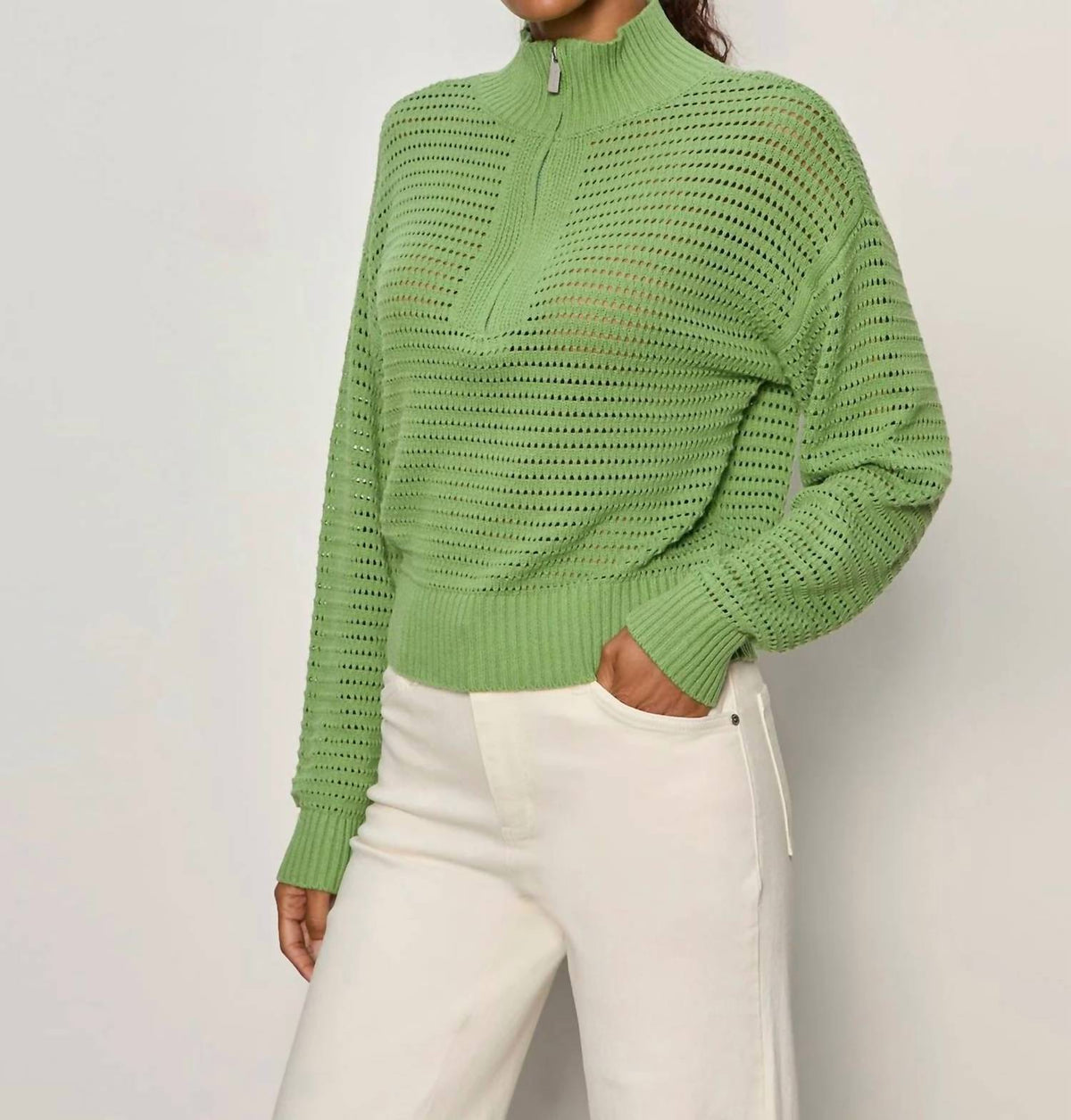 Sanctuary - Open Knit 1/2 Zip Sweater