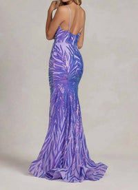 Nox Anabel - Sequin Print Sleeveless Mermaid Gown