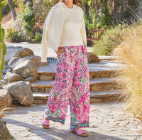 Karen Kane - Italian Tile Print Wide-leg Pants