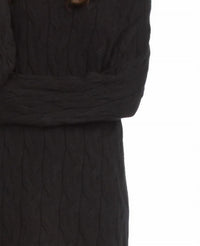 Papillon - Cable Knit Cowl Neck Knit Sweater Dress