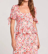 Saltwater Luxe - Floral Button Up Sweetheart Top