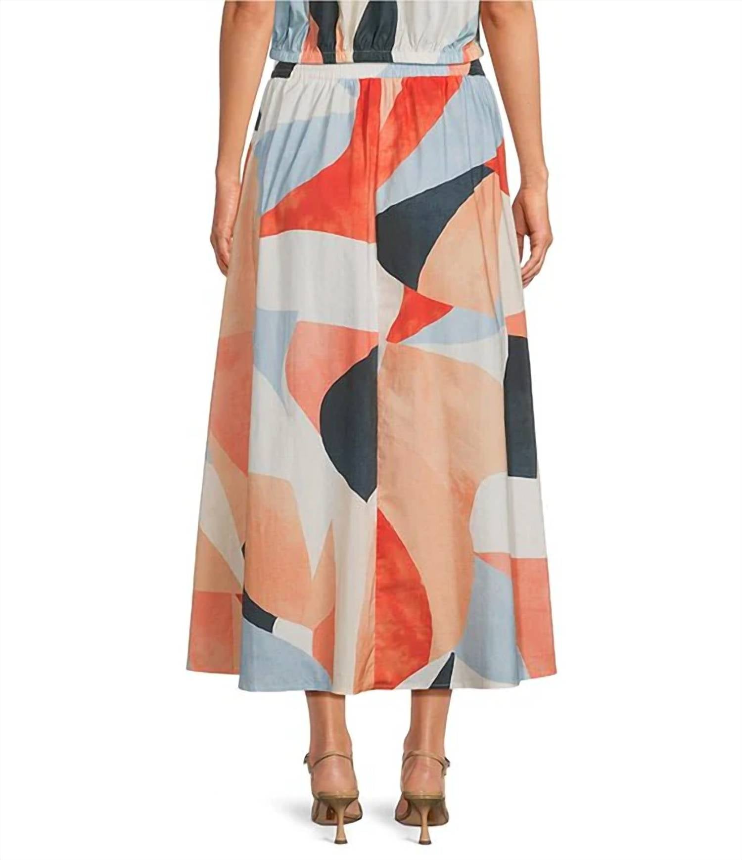 Elan - Solene Abstract Maxi Skirt