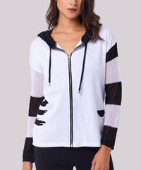 Angel Apparel - Knit Hoodie With Crochet Sleeves