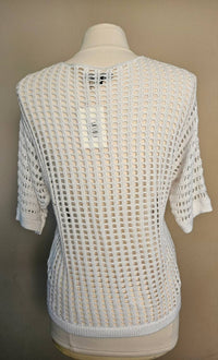 Charlie B - Women's Fishnet Sweater With Lurex Heart