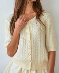 By Together - Cable Knit Cardigan Sweater