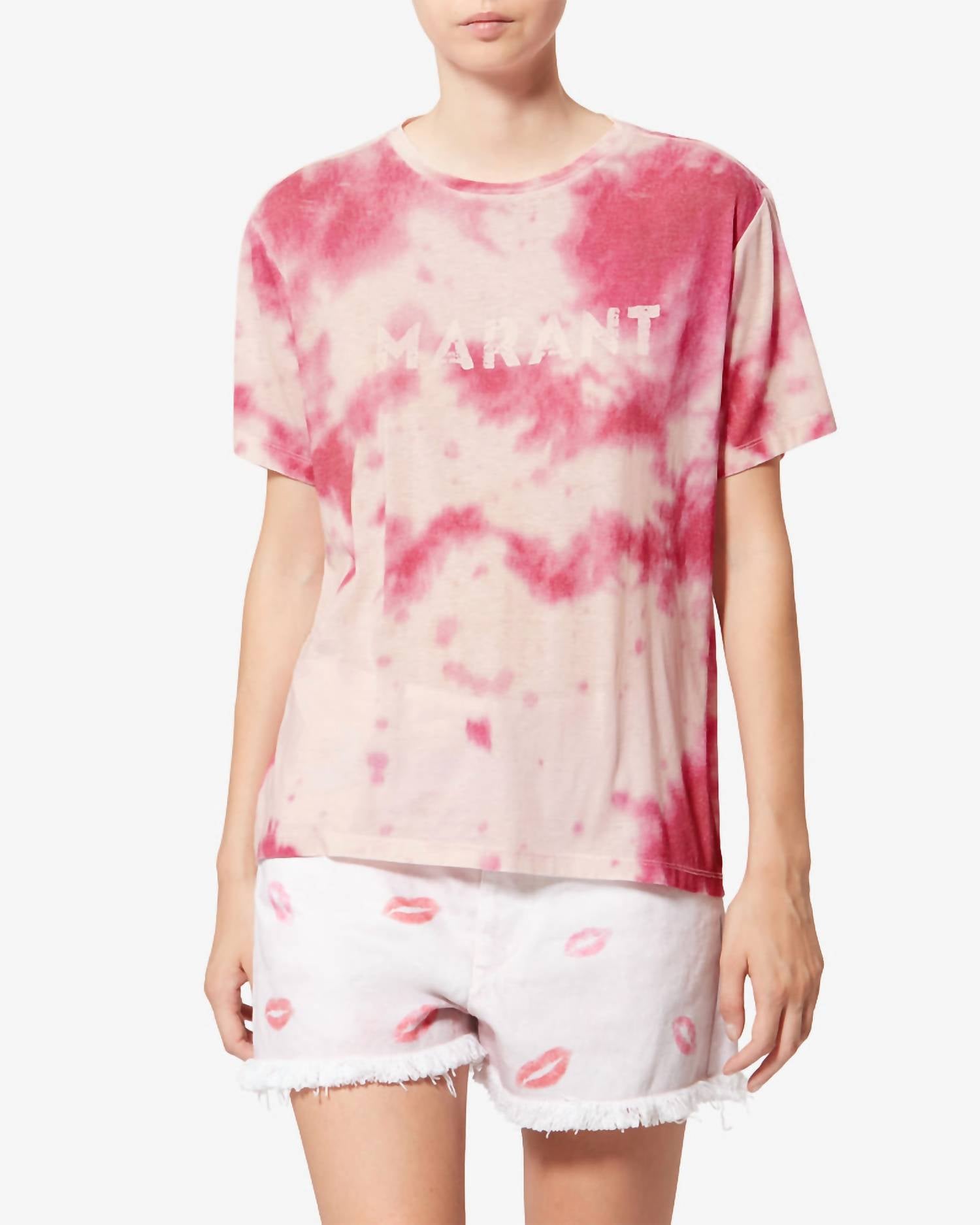 ISABEL MARANT Zewel Cloudy Tee in pink - women's t-shirt