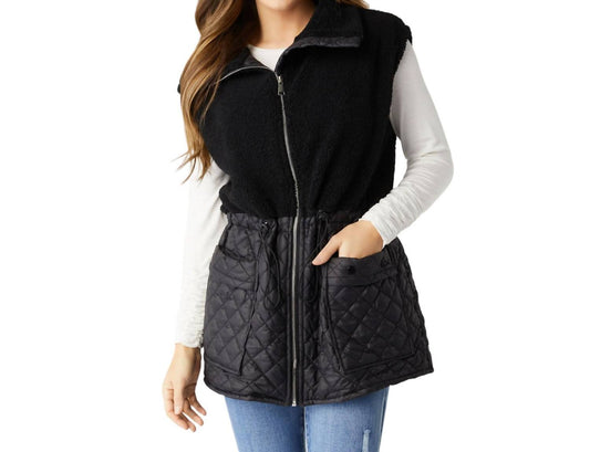 Coco + Carmen - Tipper Mixed Sherpa Quilted Nylon Vest