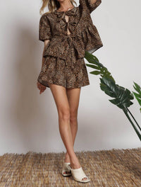 Blue Buttercup - Venita Leopard Print Short Set