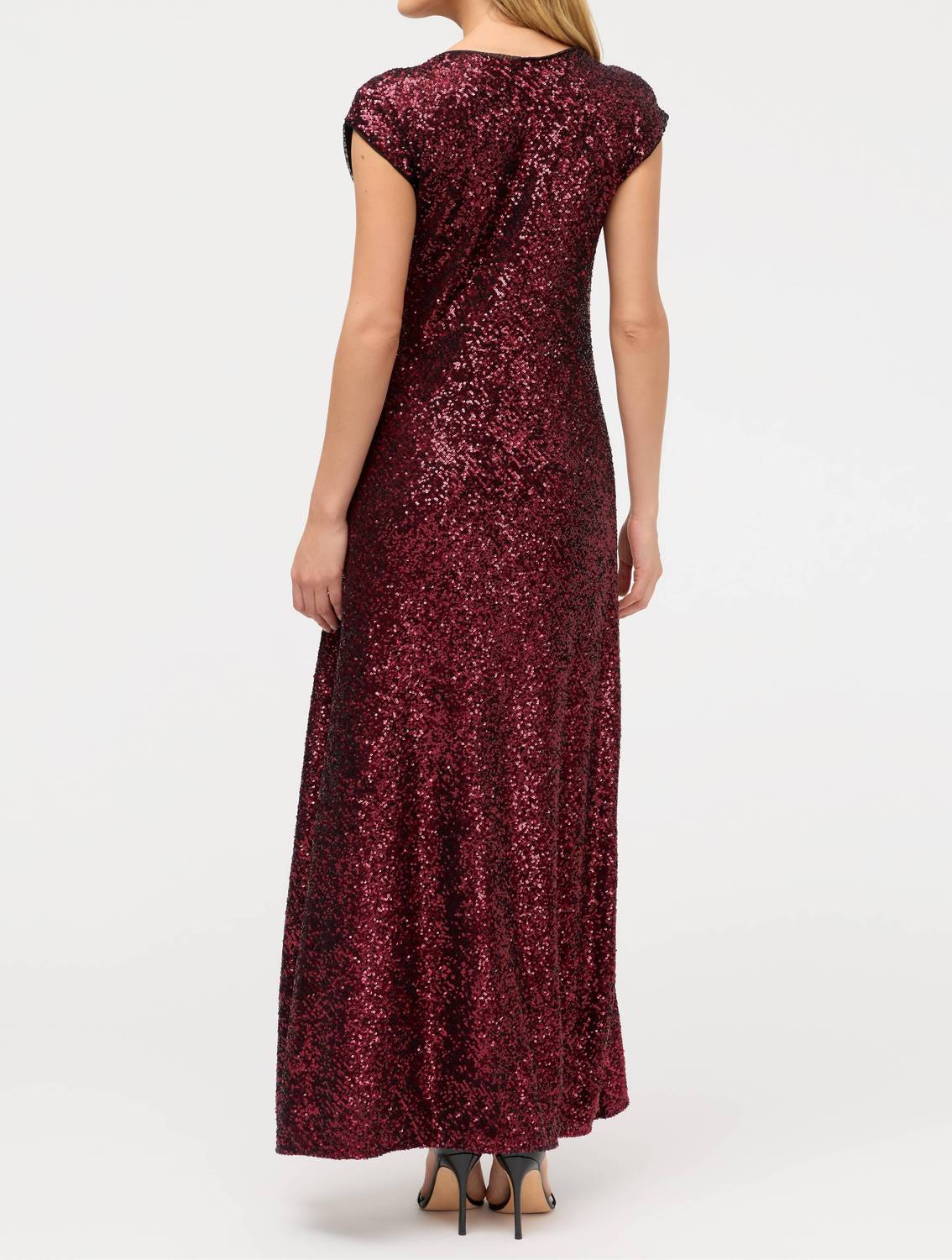Johnny Was SHERI SEQUIN MIDI DRESS in merlot deep red - women's dress - view 5