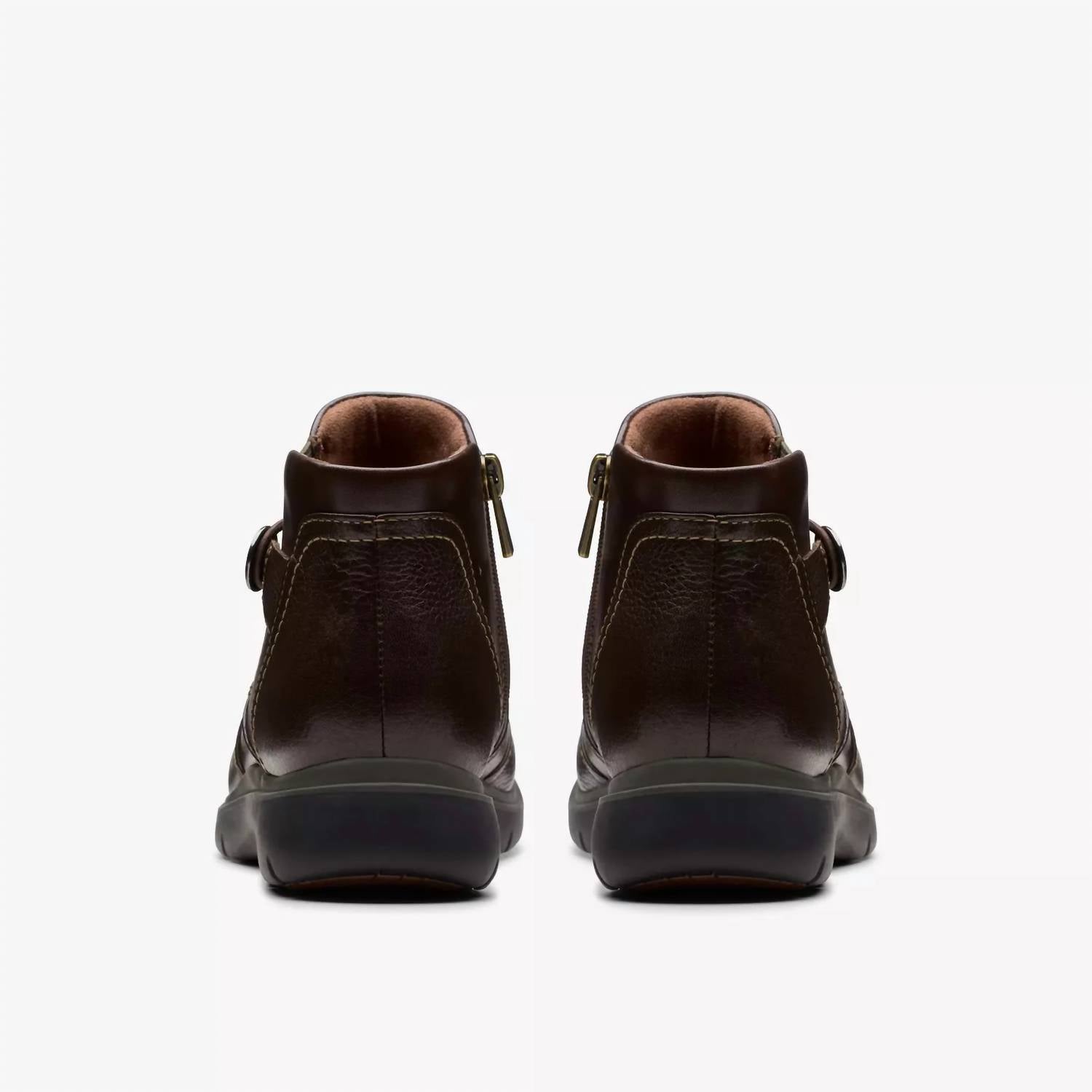 Clarks Women's Certina Joy Boot in dark brown leather - women's shoe - alternate view