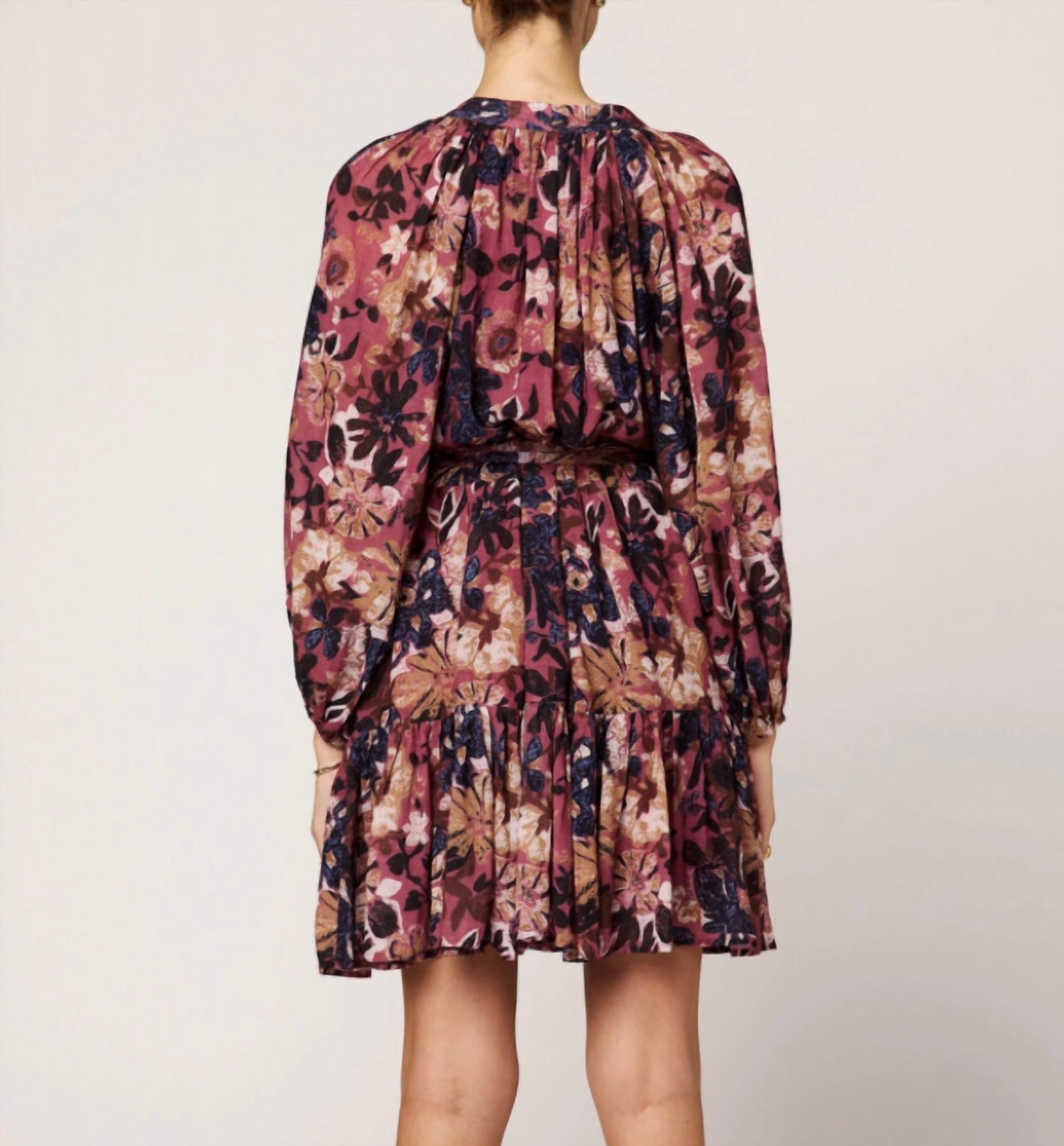 Cleobella Elvia Mini Dress in bergamo print 1 - women's dress - detail view